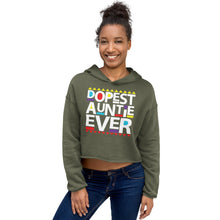 Load image into Gallery viewer, Dopest Auntie Ever Crop Hoodie (Wht)