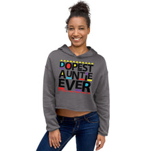Load image into Gallery viewer, Dopest Auntie Ever Crop Hoodie (Blk)