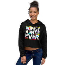 Load image into Gallery viewer, Dopest Auntie Ever Crop Hoodie (Wht)