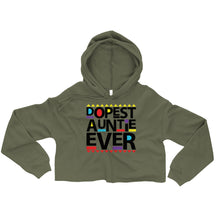 Load image into Gallery viewer, Dopest Auntie Ever Crop Hoodie (Blk)